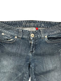 Dark Wash Bootcut Jeans with Embroidered Logo (L)