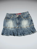 London Blues Ruffled Hem Vintage Denim Skirt (S)