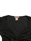 Black Tie Front Cap Sleeve Top (M)