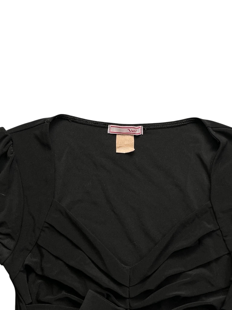 Black Tie Front Cap Sleeve Top (M)