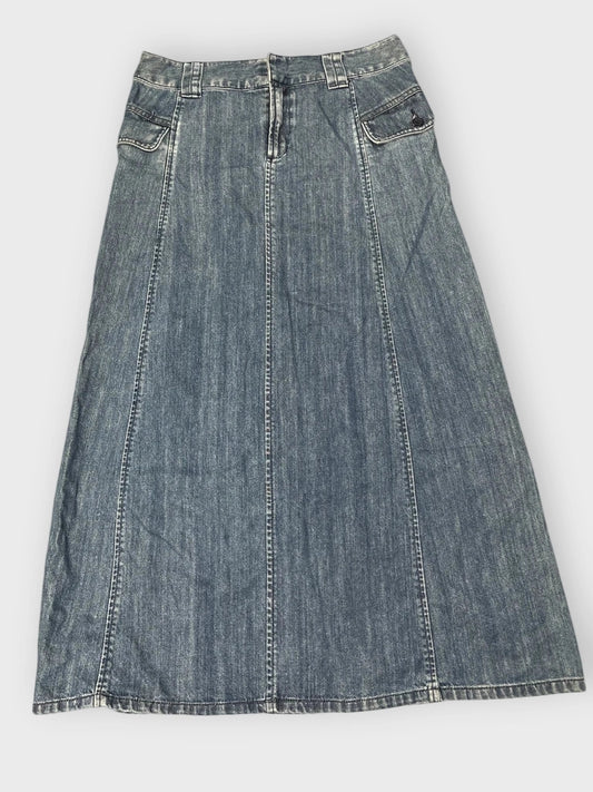 front view, Eddie Bauer Bauer Long Denim Skirt, vintage Y2K second hand piece