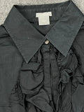 Ann Taylor Black Ruffle Front Blouse (M)
