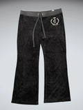 Black Velour Logo Pants (L)