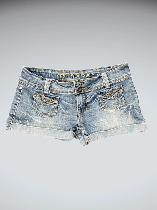 pocket style denim hotpants (M)