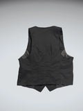 Sleek Black Tailored Retro Vest (L)