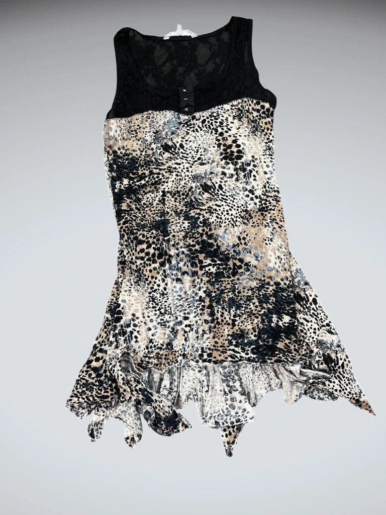 Redherrin Tiger Print Sheer Top (S)