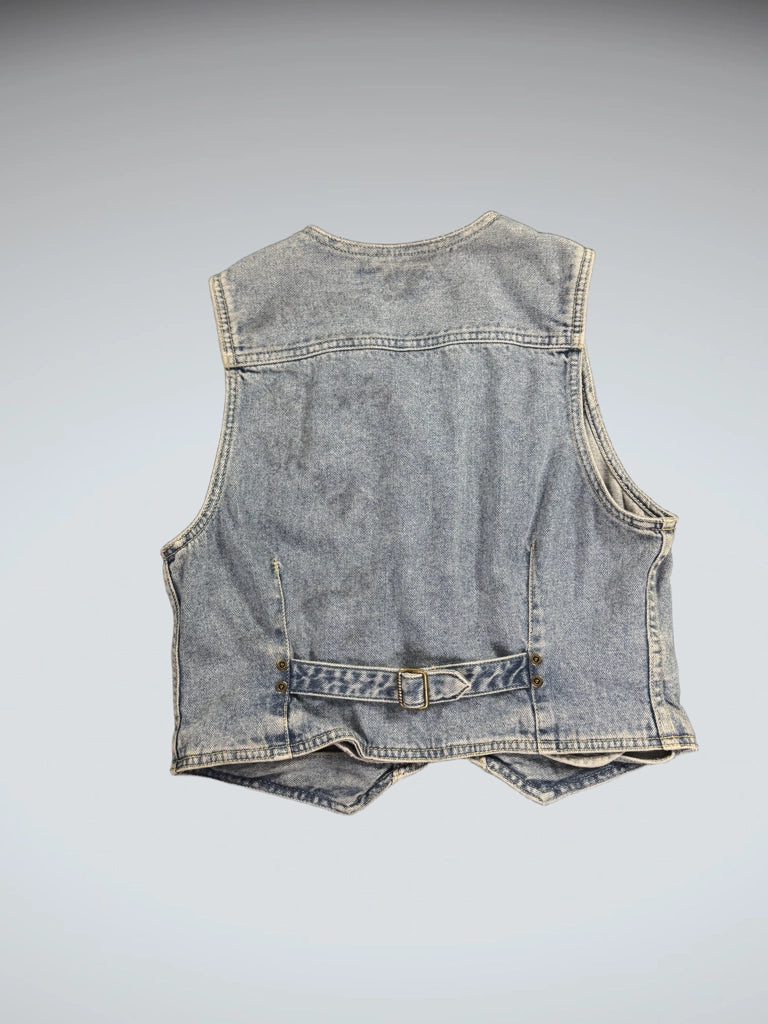 Liz Wear Light Blue Vintage Denim Vest Women (M)