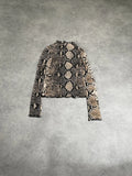 snake mesh long sleeve top (M)