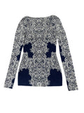 INC navy patterned dress top (XS)