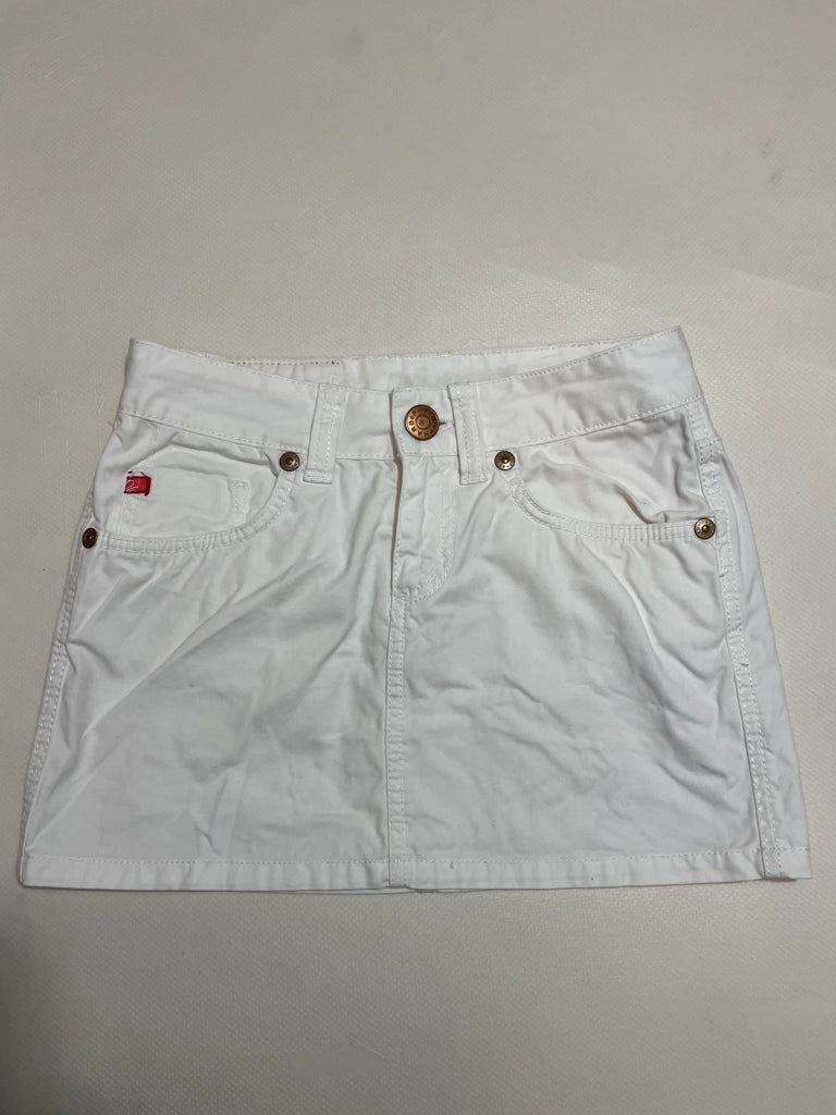 Crisp White Cargo Mini Skirt Y2K Vintage Aesthetic (S)