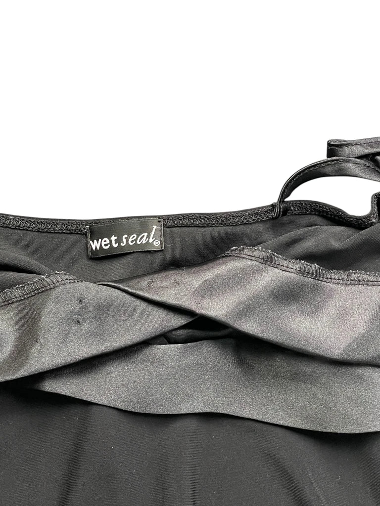 Black Satin Bow Detail Top (S)