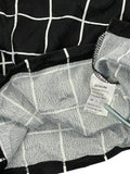 Black and White Checkered Bell Sleeve Top (S)