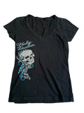 skull ride – harley v-neck tee (S?)