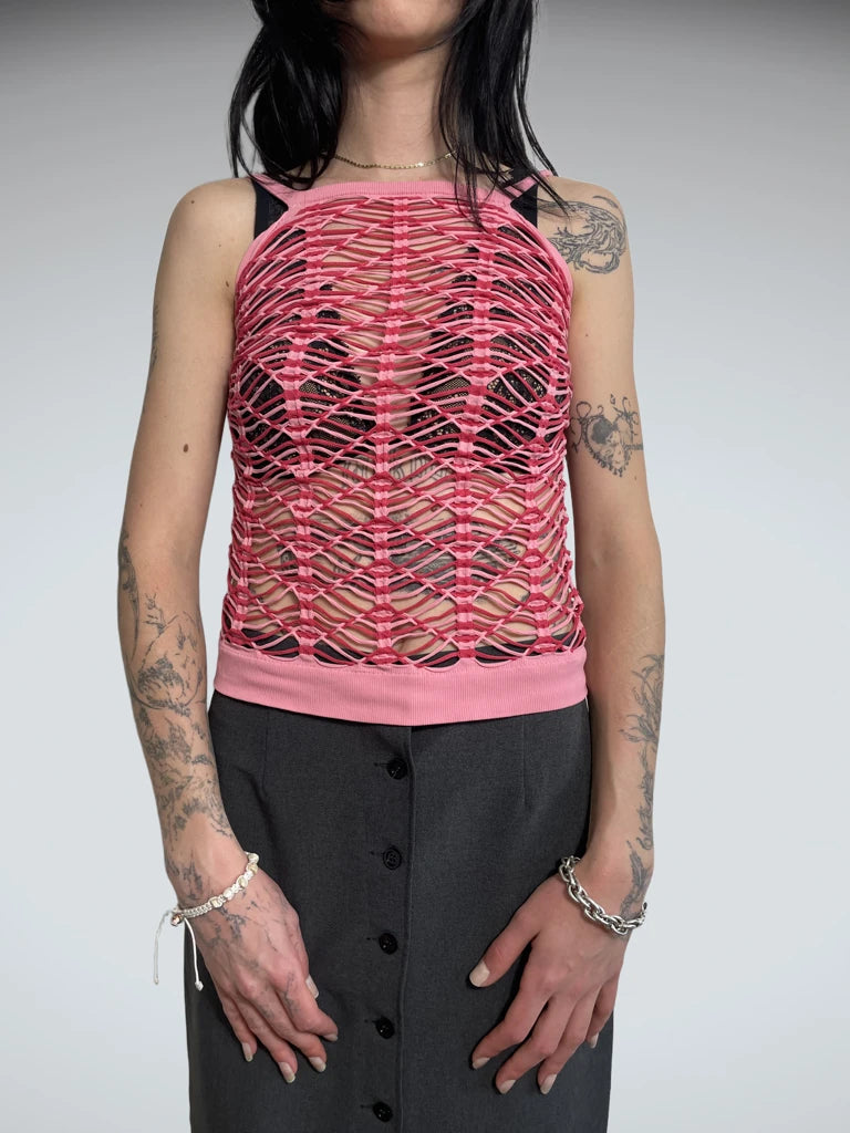 bubble gum pink top (M)