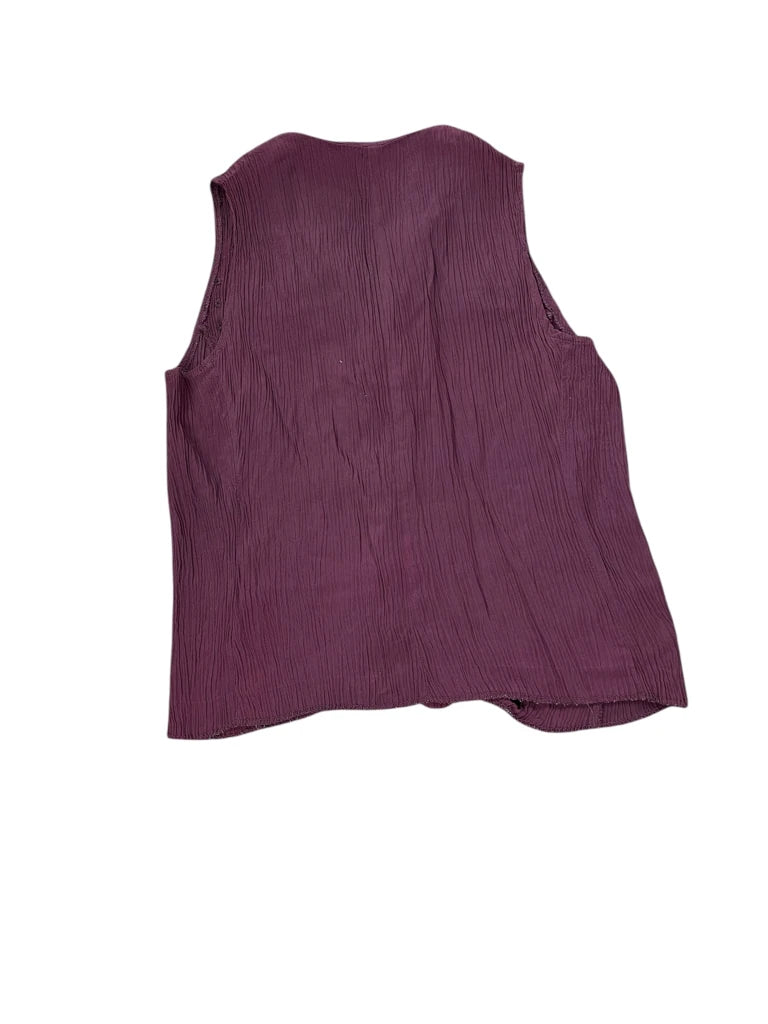 Emblem Purple Rayon Sleeveless Vest Top (S)