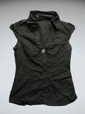 Black Lightweight Vest with Buttons (M)