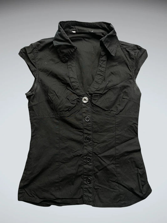 Black Lightweight Vest with Buttons (M)