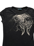 Y2K Black Graphic Wing Print Tee (S)