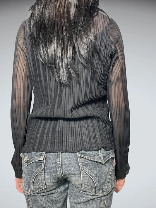 long sleeve black top