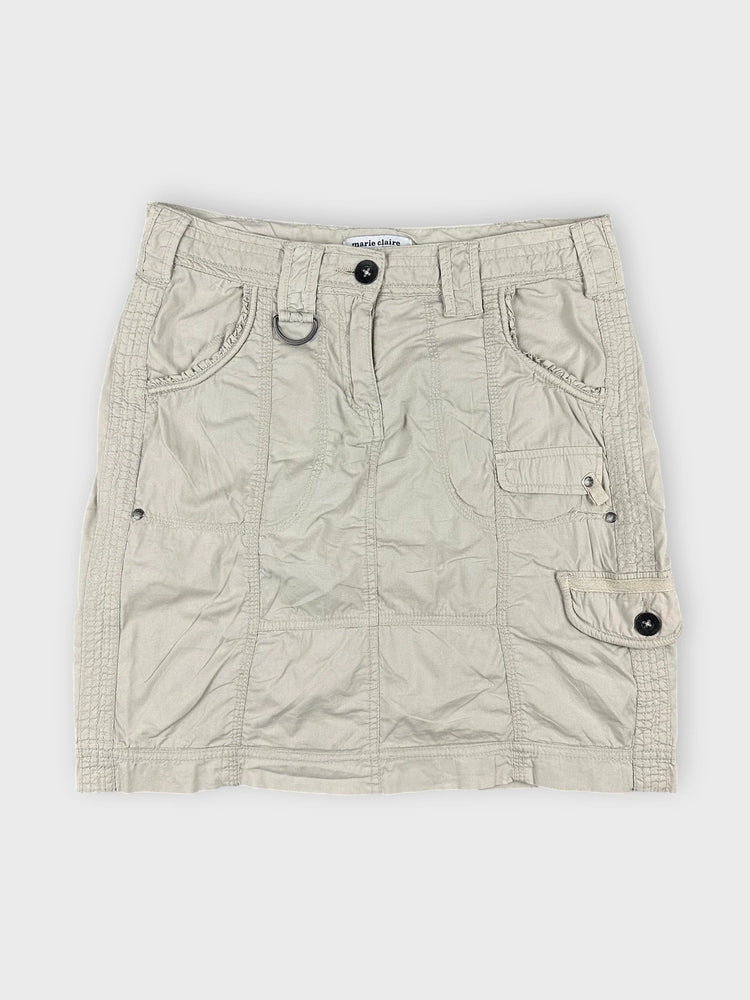 Beige Mini Skirt with Functional Side Pockets (W31 / L)