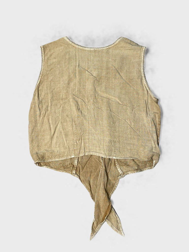 detail view, Beige Top, vintage Y2K second hand piece, image 5