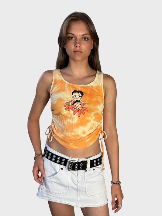 front view, Betty Boop flower top, vintage Y2K second hand piece