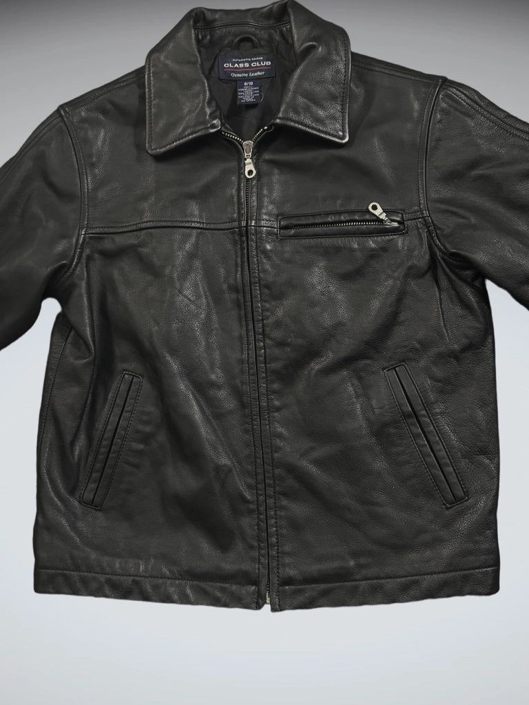 Class Club Black Vintage Leather Jacket (M)