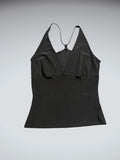 Minimalist Black Ruffle Strap Cami (S)