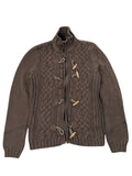 Brown Cable Knit Toggle Cardigan (S)
