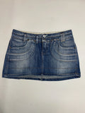 Flirty Denim Mini Skirt Low Rise Round Pockets Jfour Denim (M)