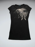 Y2K Black Graphic Wing Print Tee (S)