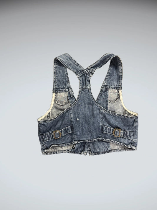 Hot Options Light Blue Denim Racerback Vest Women (M)