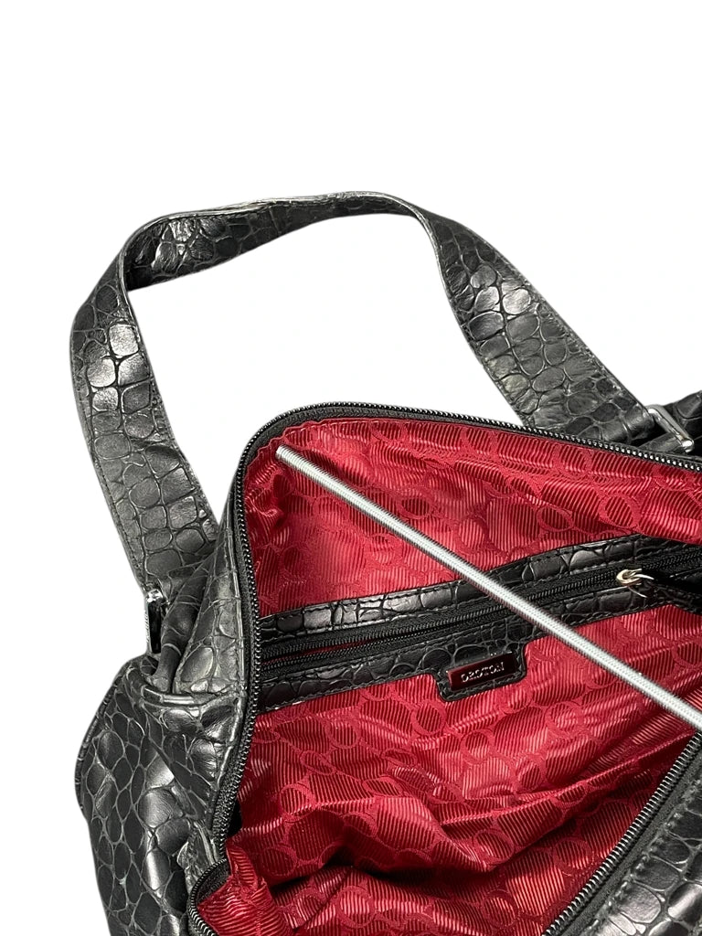 Oroton Black Croc Embossed Shoulder Bag (ONESIZE)