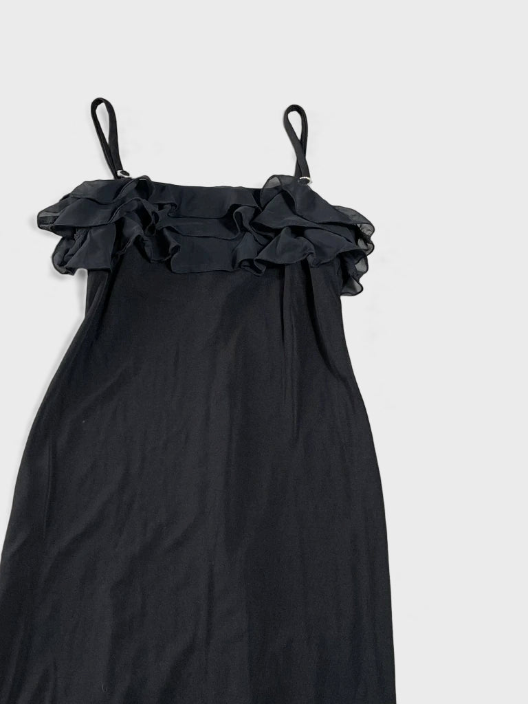 detail view, J. Ribhoff black dress, vintage Y2K second hand piece, image 4