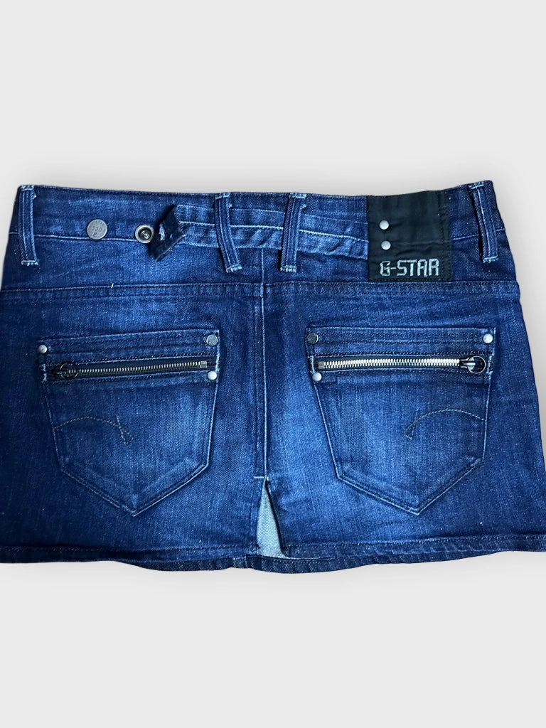 detail view, G-Starraw Blue Denim Skirt, vintage Y2K second hand piece, image 4