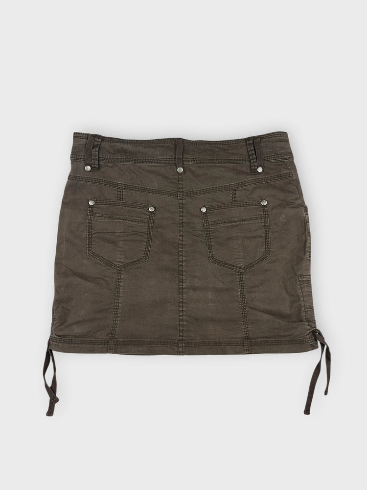 Brown Mini Skirt with Side Drawstrings (W30 / L)
