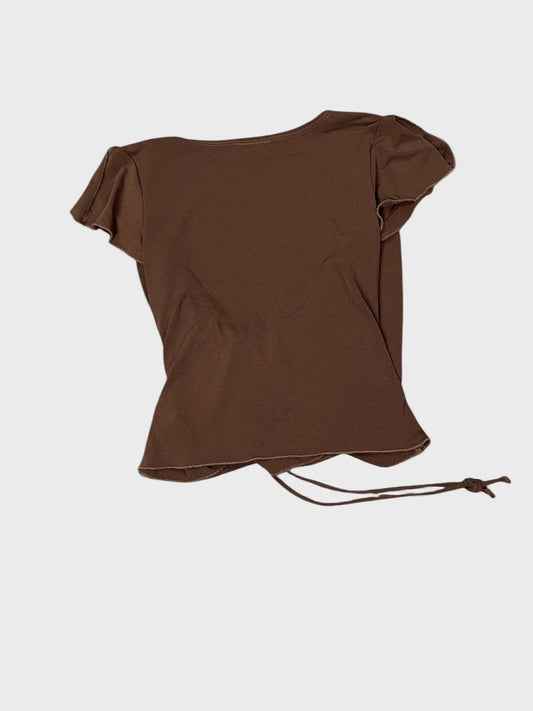back view, Byer California Brown Vintage Top, vintage Y2K second hand piece