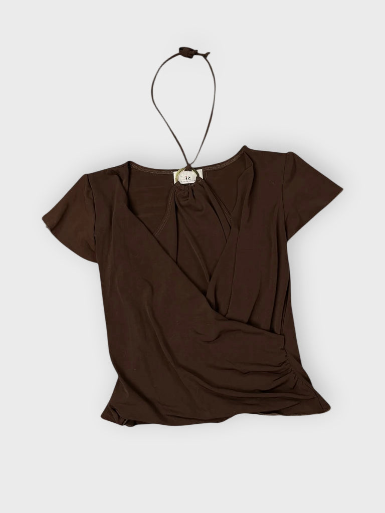 front view, Byer California Brown Vintage Top, vintage Y2K second hand piece