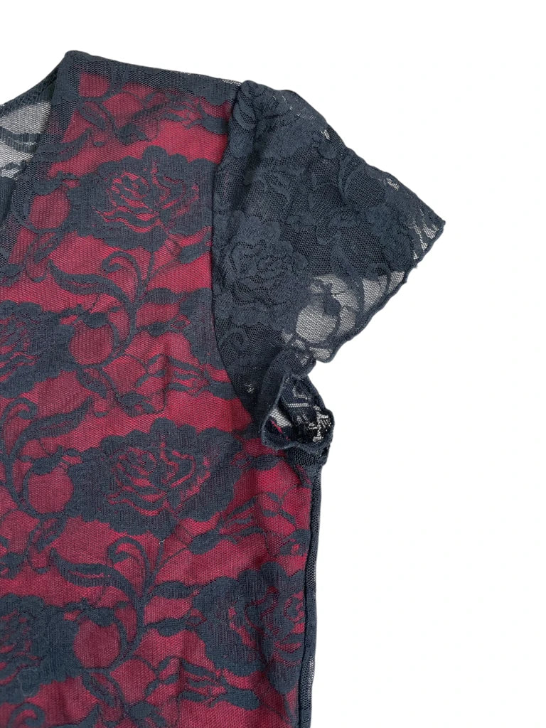 dark romance – mesh floral top (L)