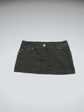 Black Cotton Mini Skirt with Rhinestone Trim (L)