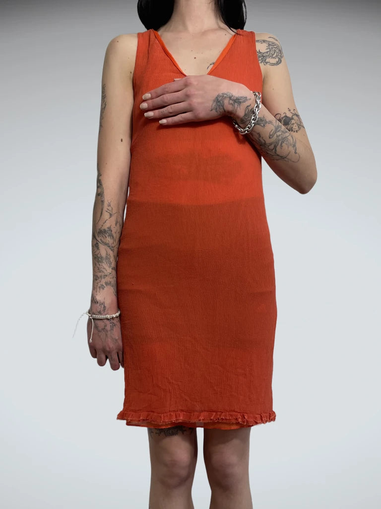 orange dress ((N/A) probably M)