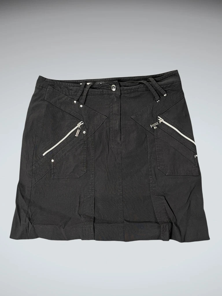 Jamie Sadock Black Zip Detail Skirt (M)