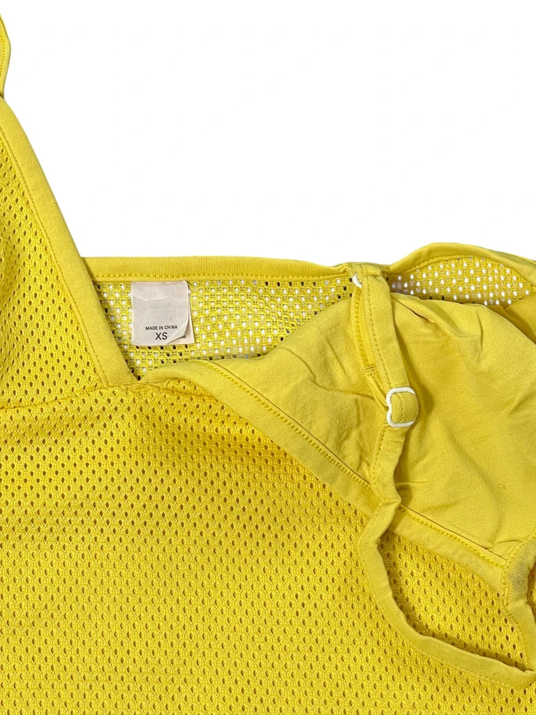 Yellow Mesh Spaghetti Strap Camisole (XS)