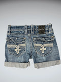 Rock Revival Embroidered Pocket Denim Hotpants (L)