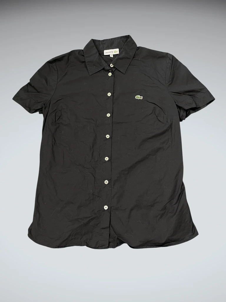 Lacoste Black Cotton Button-Up Shirt (S)