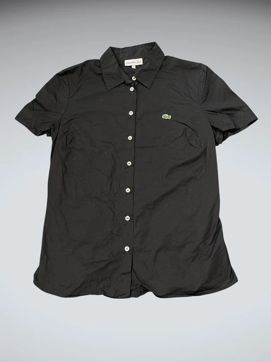 Lacoste Black Cotton Button-Up Shirt (S)