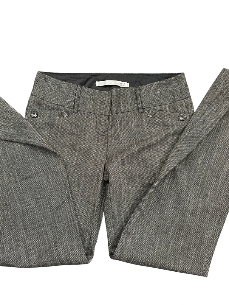 Grey Textured Wide-Leg Suit Pants (M)