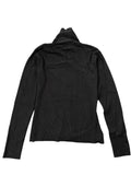 Chic-Knits Black Ribbed Zip Cardigan (L)