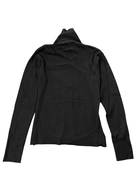 Chic-Knits Black Ribbed Zip Cardigan (L)