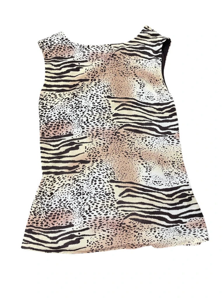 Animal Print Ruffle Vintage Top (M)